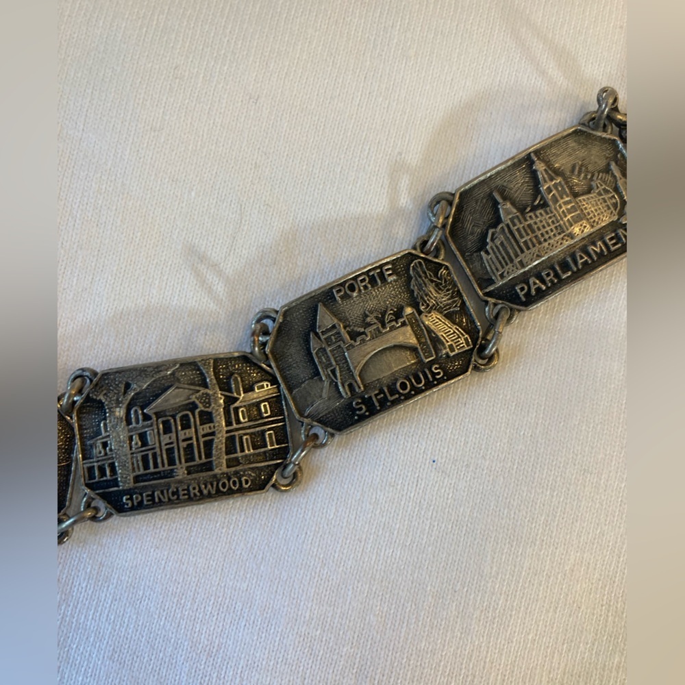 Quebec City Canada Vintage Souvenir Metal Panel Bracelet - Picture 11 of 11